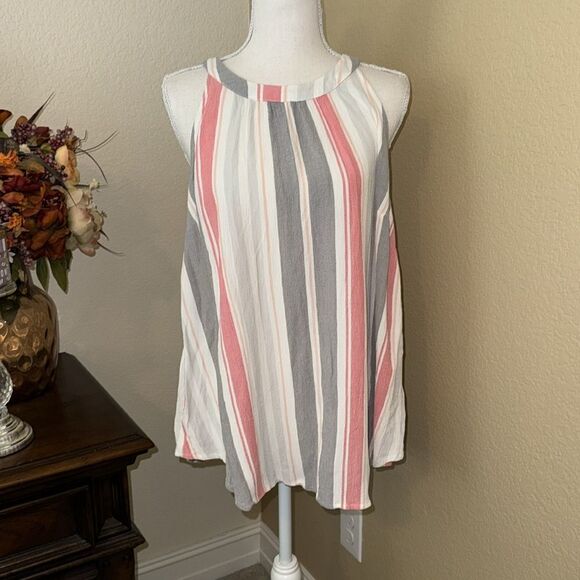TORRID Striped Multi-Colored Goddess Tank Top Blouse Pink Gray Sz 1X - Picture 3 of 4